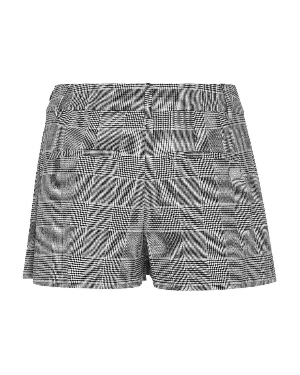 Philipp Plein Gray Check-Pattern Skort