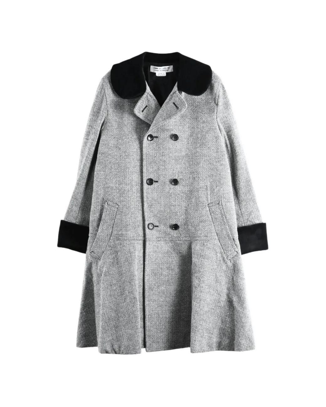 Comme des Garçons Gray Double-Breasted Contrast-Trim Coat