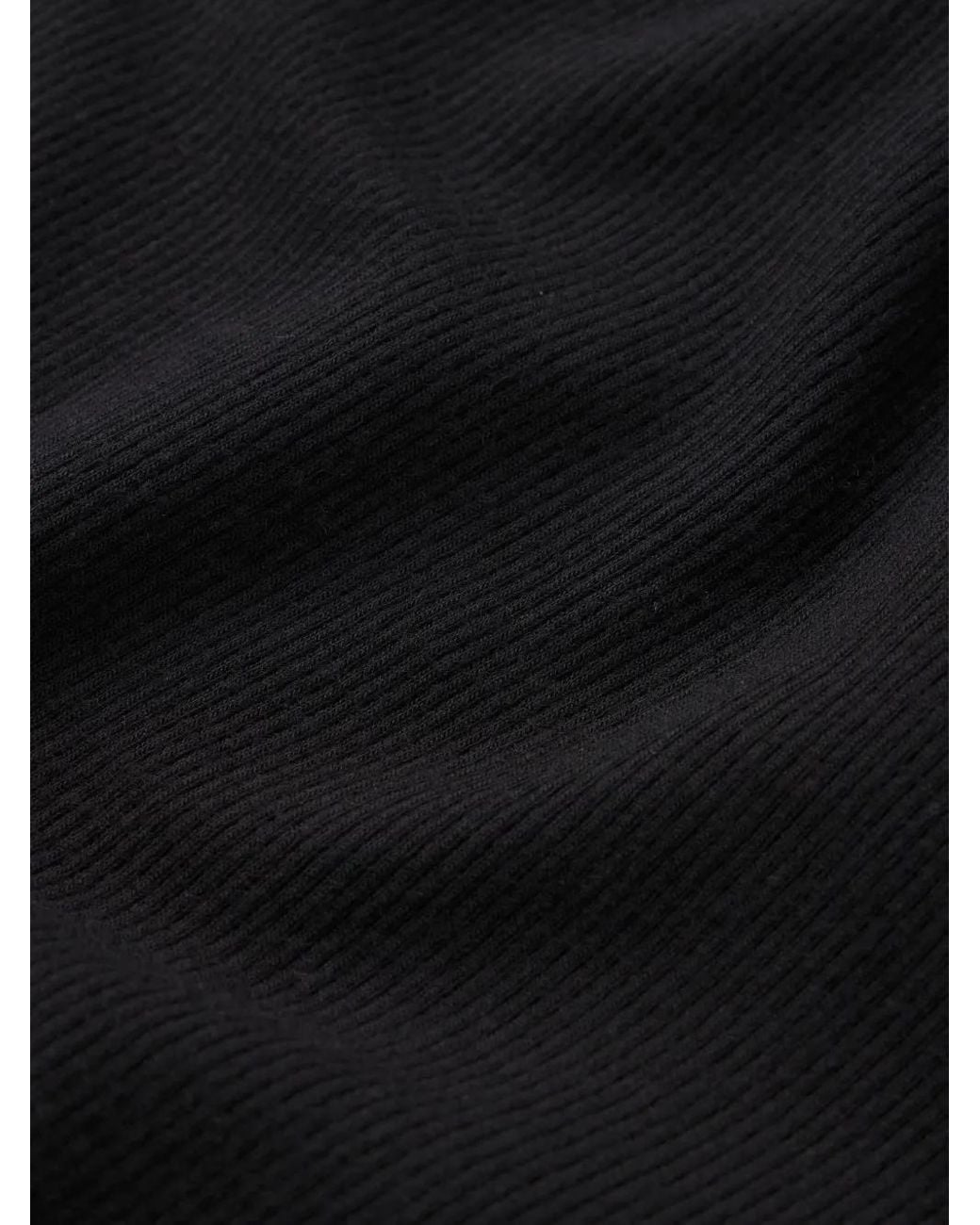 FRAME Black Ribbed High-Neck Top