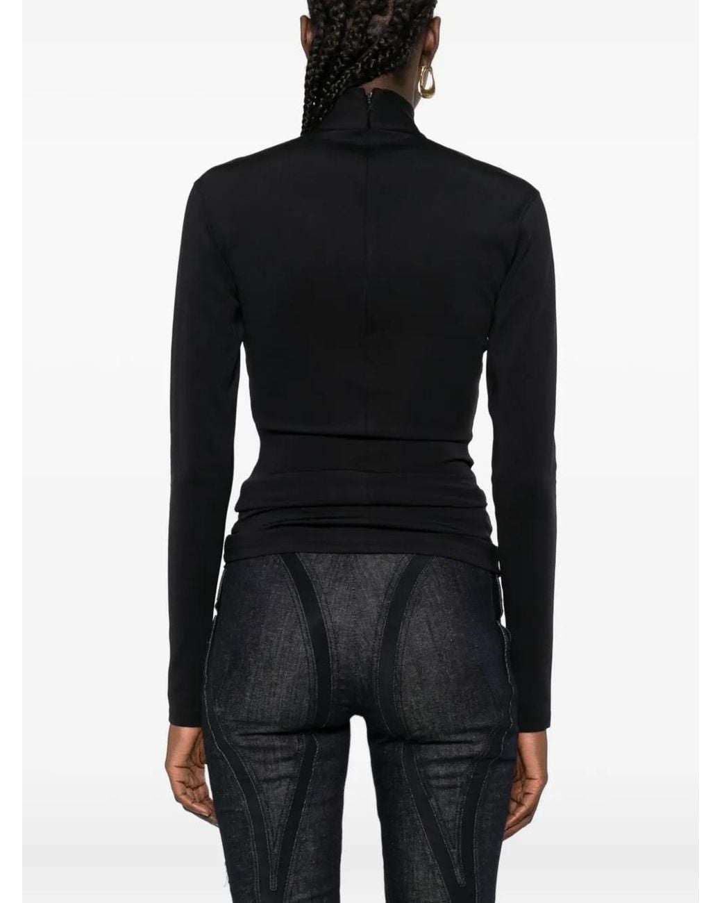 Mugler Black T-Shirts And Polos