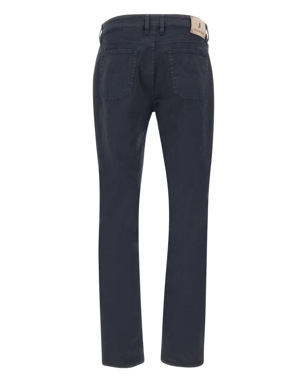 Jeckerson Blue Five-Pocket Logo-Patch Trousers for men