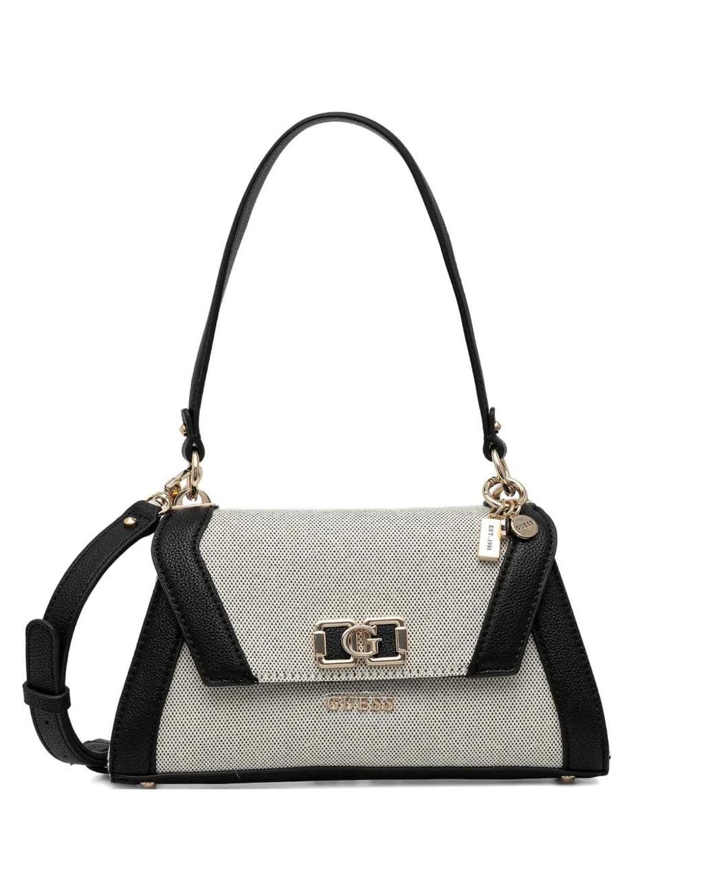 Guess Black Karnilla Logo-Detail Shoulder Bag