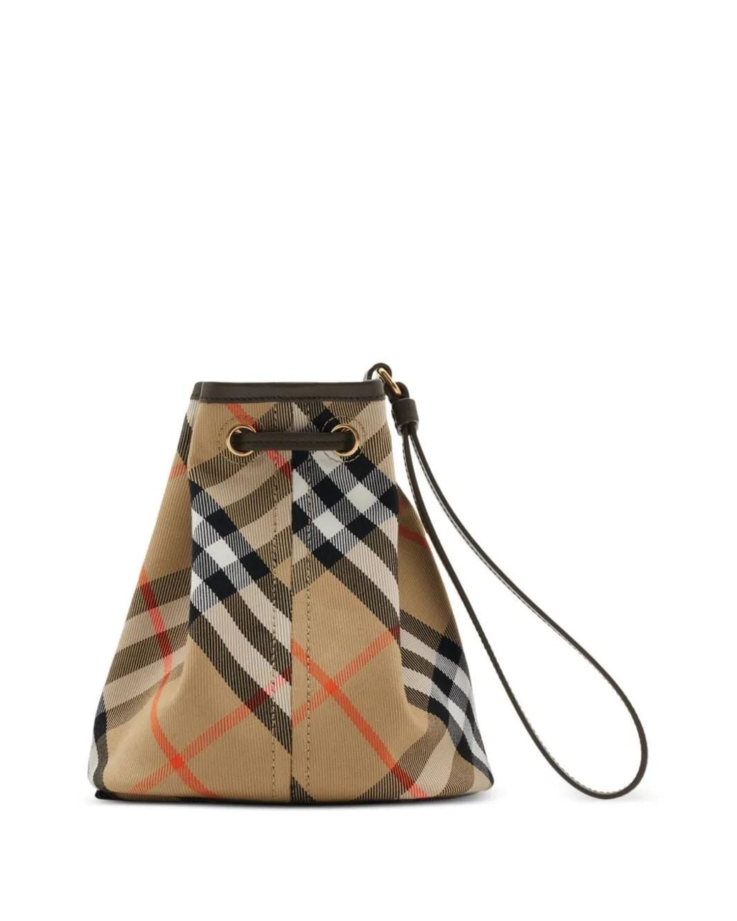 Burberry Natural Check Drawstring Mini Bag