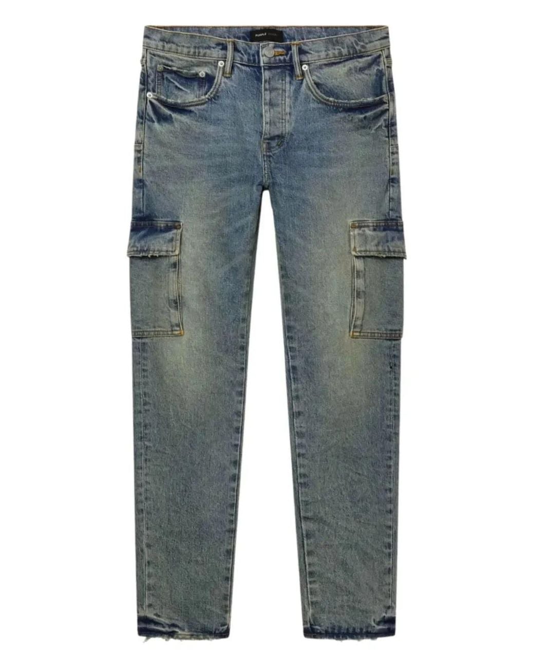 Purple Brand Blue Cargo Skinny Jeans for men