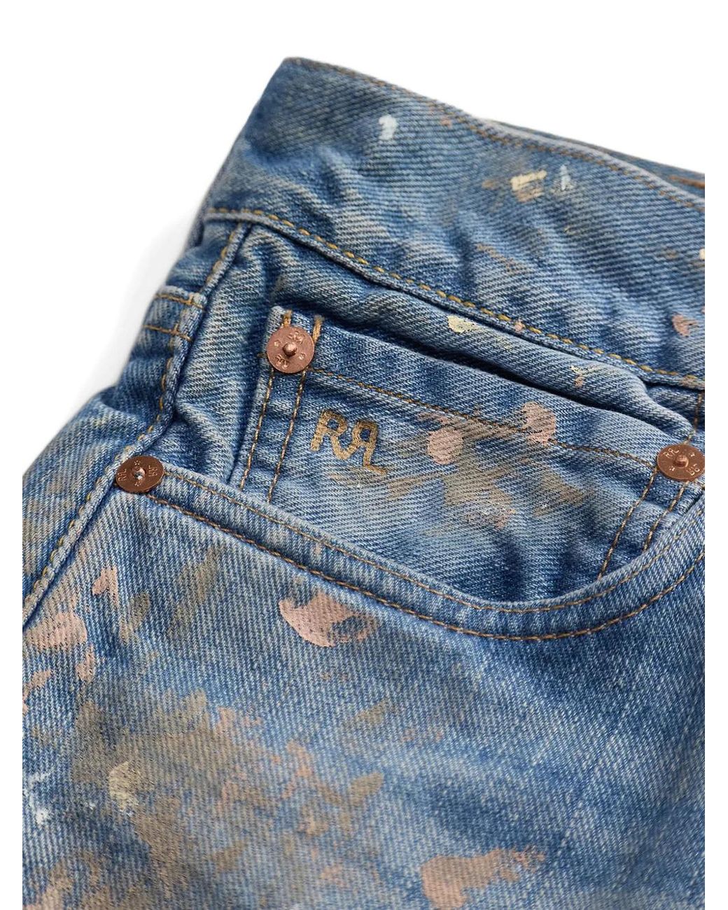 RRL Blue Splatter Trousers