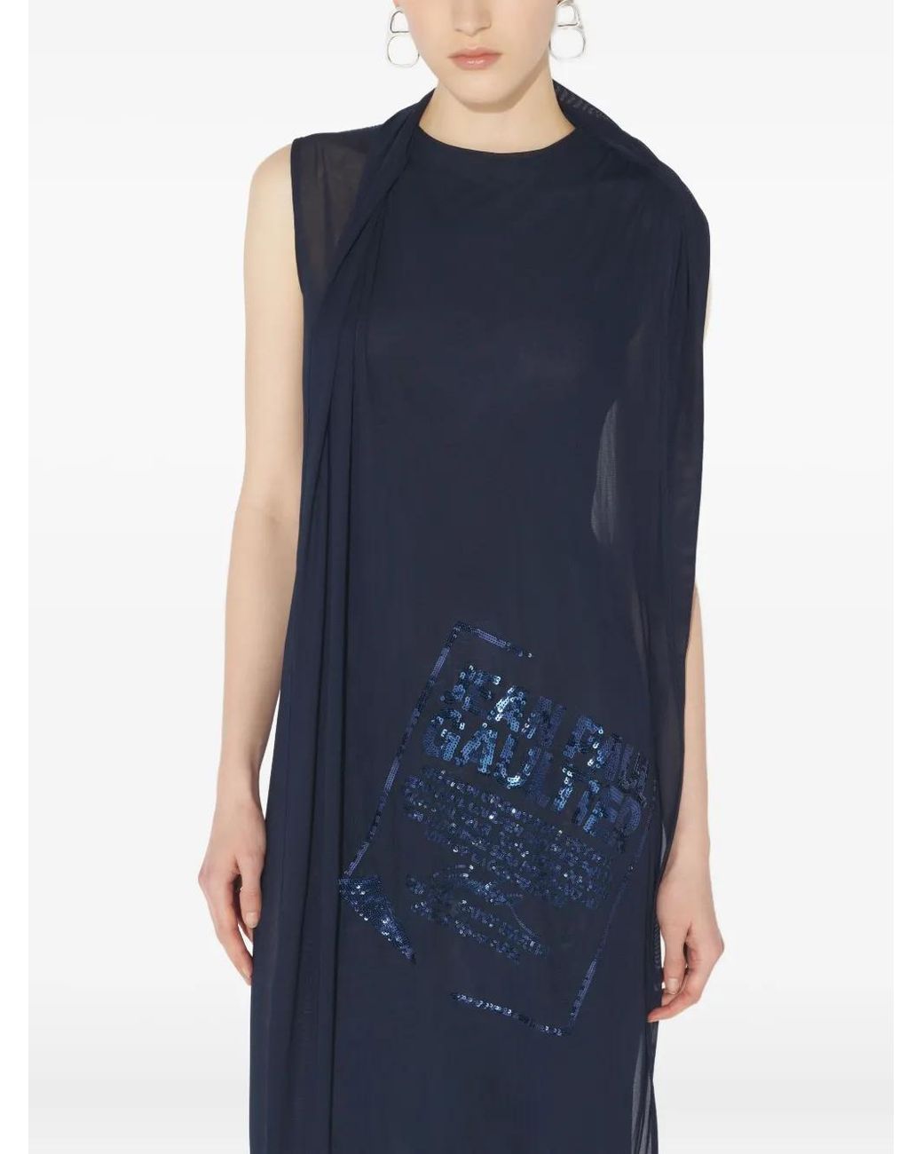 Jean Paul Gaultier Blue Sequin-Embellished Maxi Dress