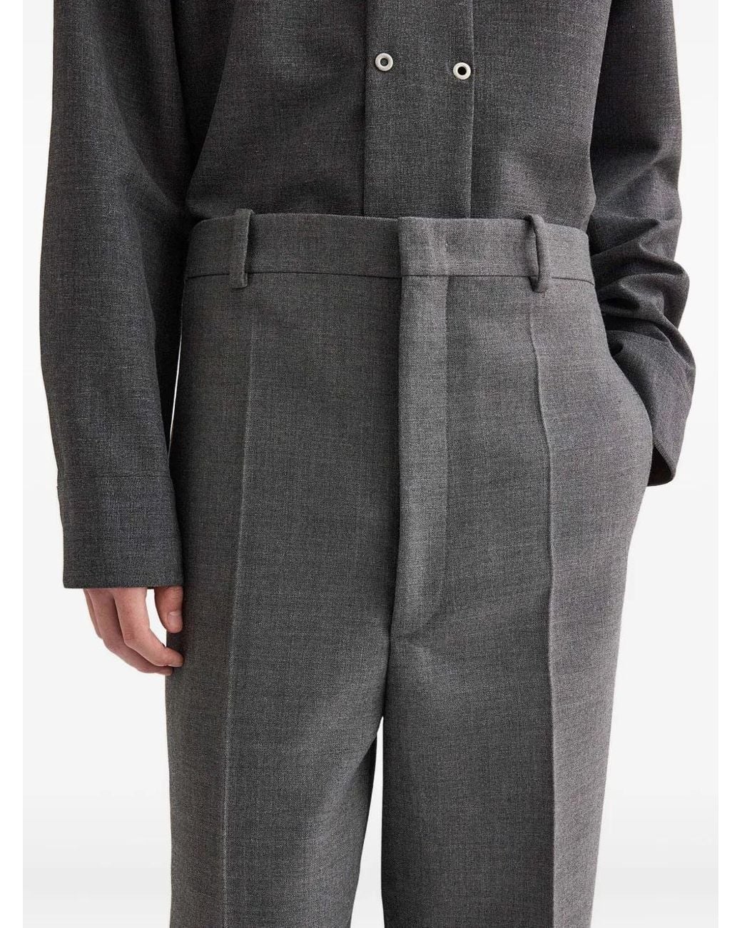 Jil Sander Gray Pantalon À Design Plissé for men