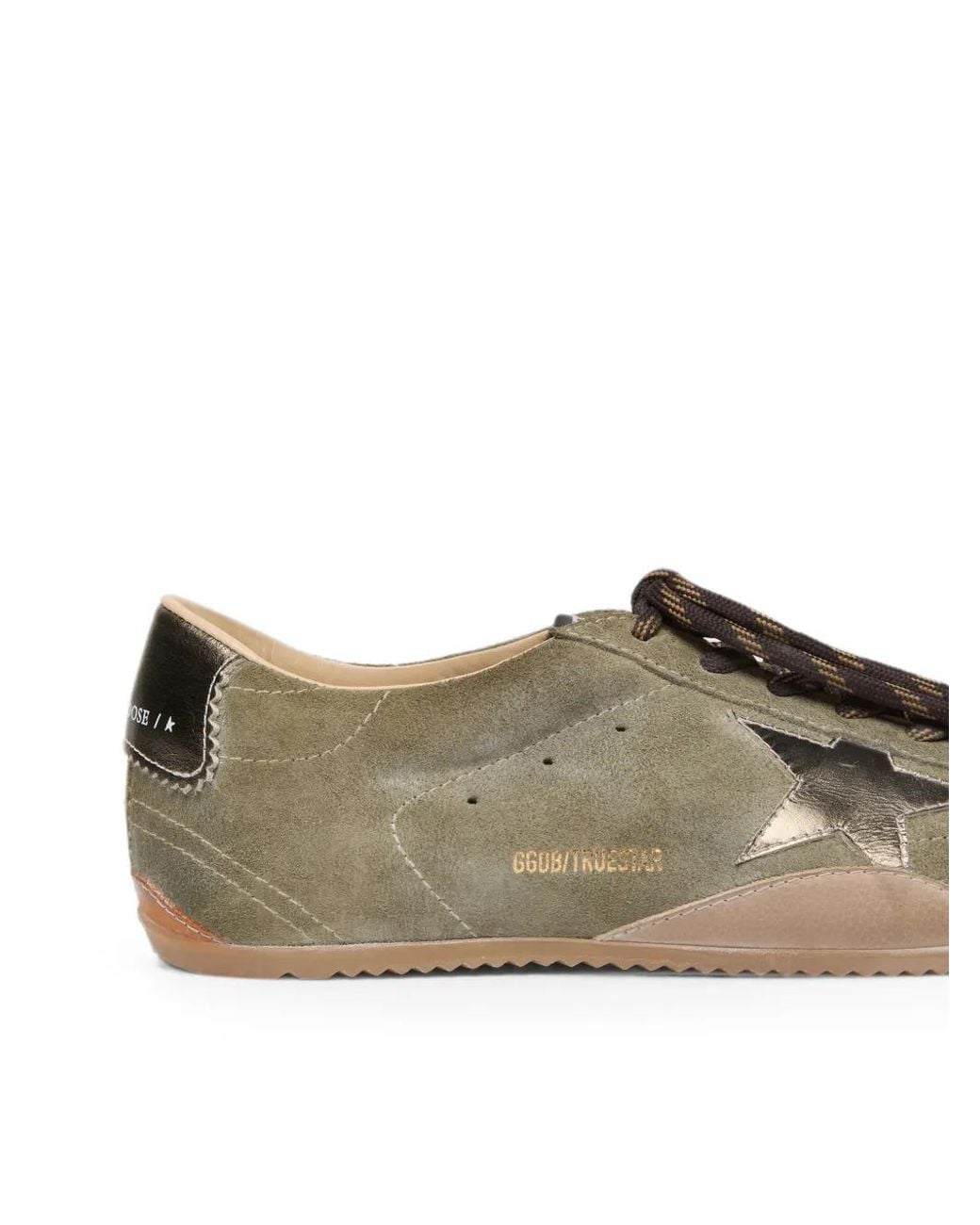 Golden Goose Deluxe Brand Green Baskets True-Star En Daim Avec Étoile Dorée for men