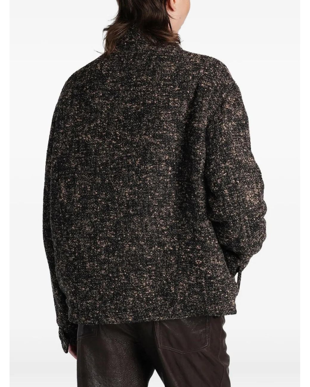 Magda Butrym Black Bouclé Button-Up Jacket