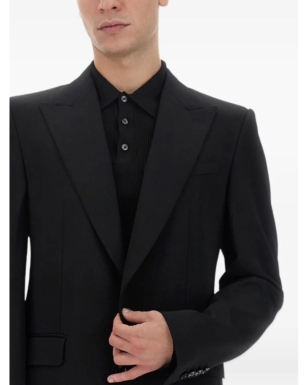 Dolce & Gabbana Black Single-Breasted Blazer for men