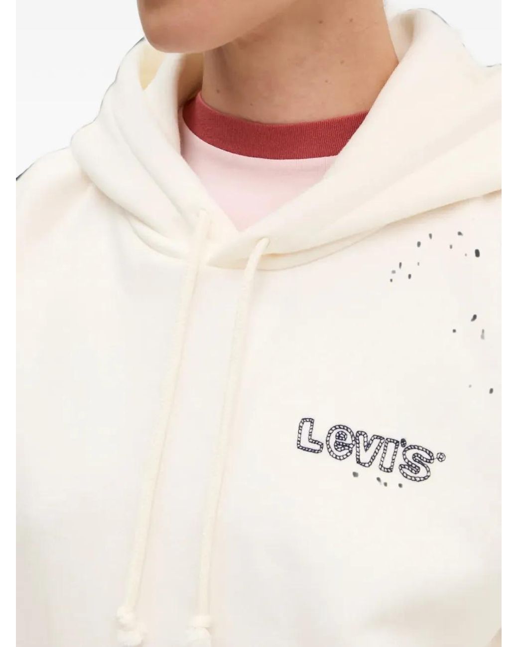 Levi's White Drawstring Hoodie