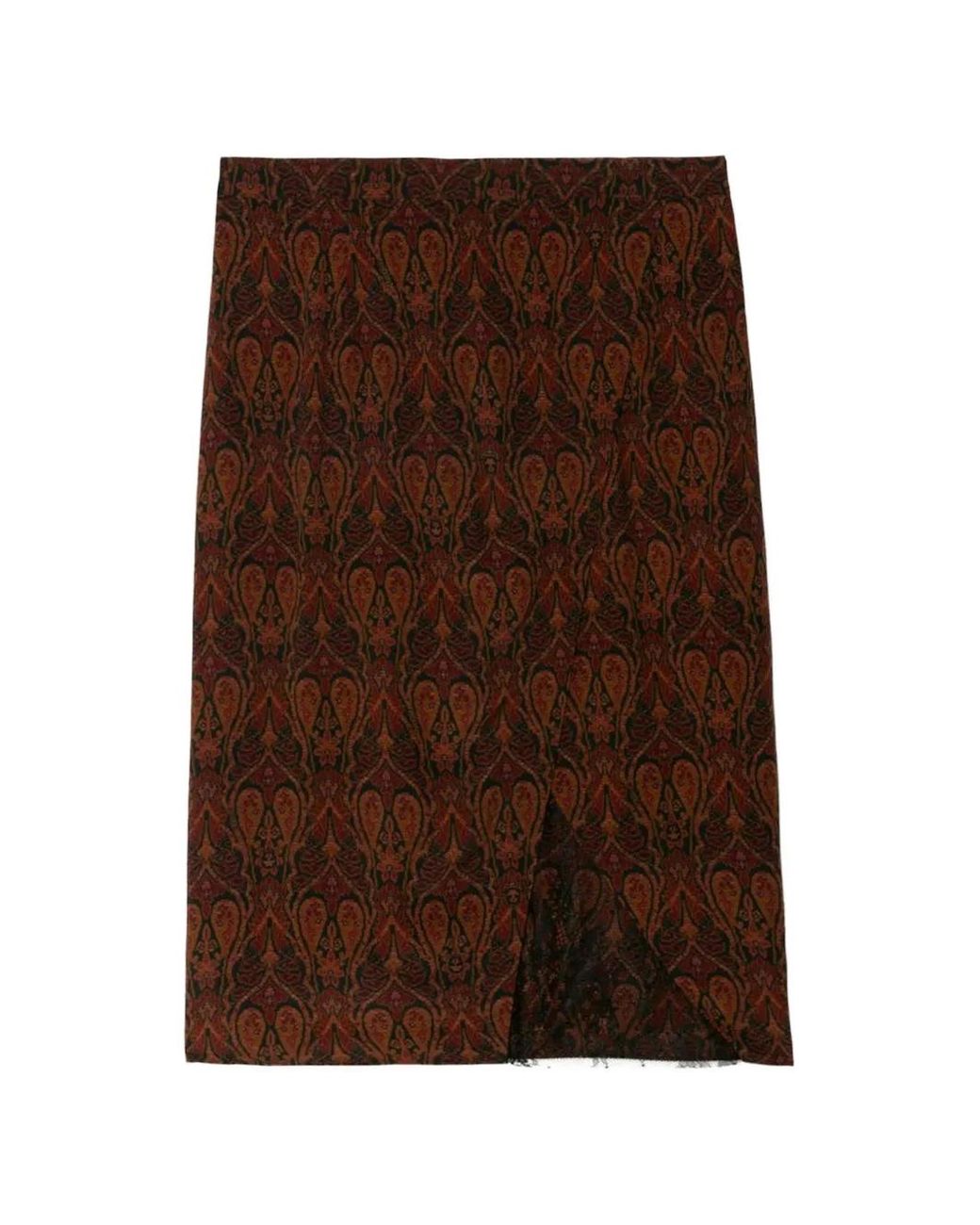 Zadig & Voltaire Brown Paisley-Print Straight Skirt