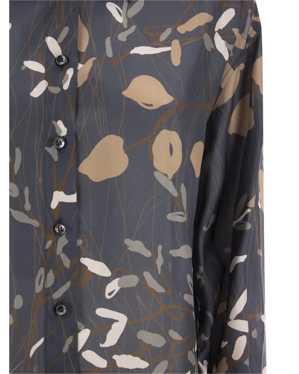 Brunello Cucinelli Gray Patterned Button-Down Shirt