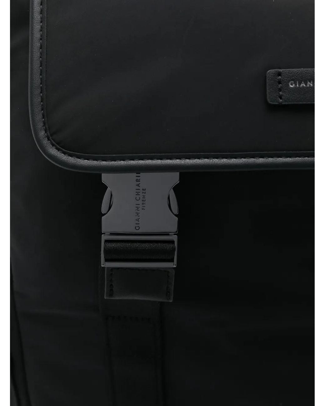 Gianni Chiarini Black Oslo Buckle-Fastening Backpack for men