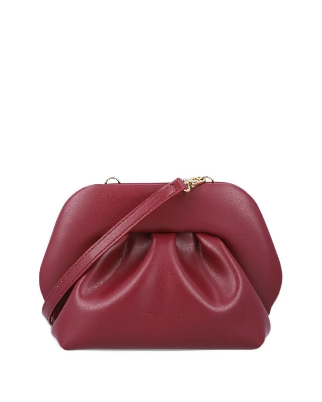 THEMOIRÈ Red Small Bios Ruched Clutch Bag