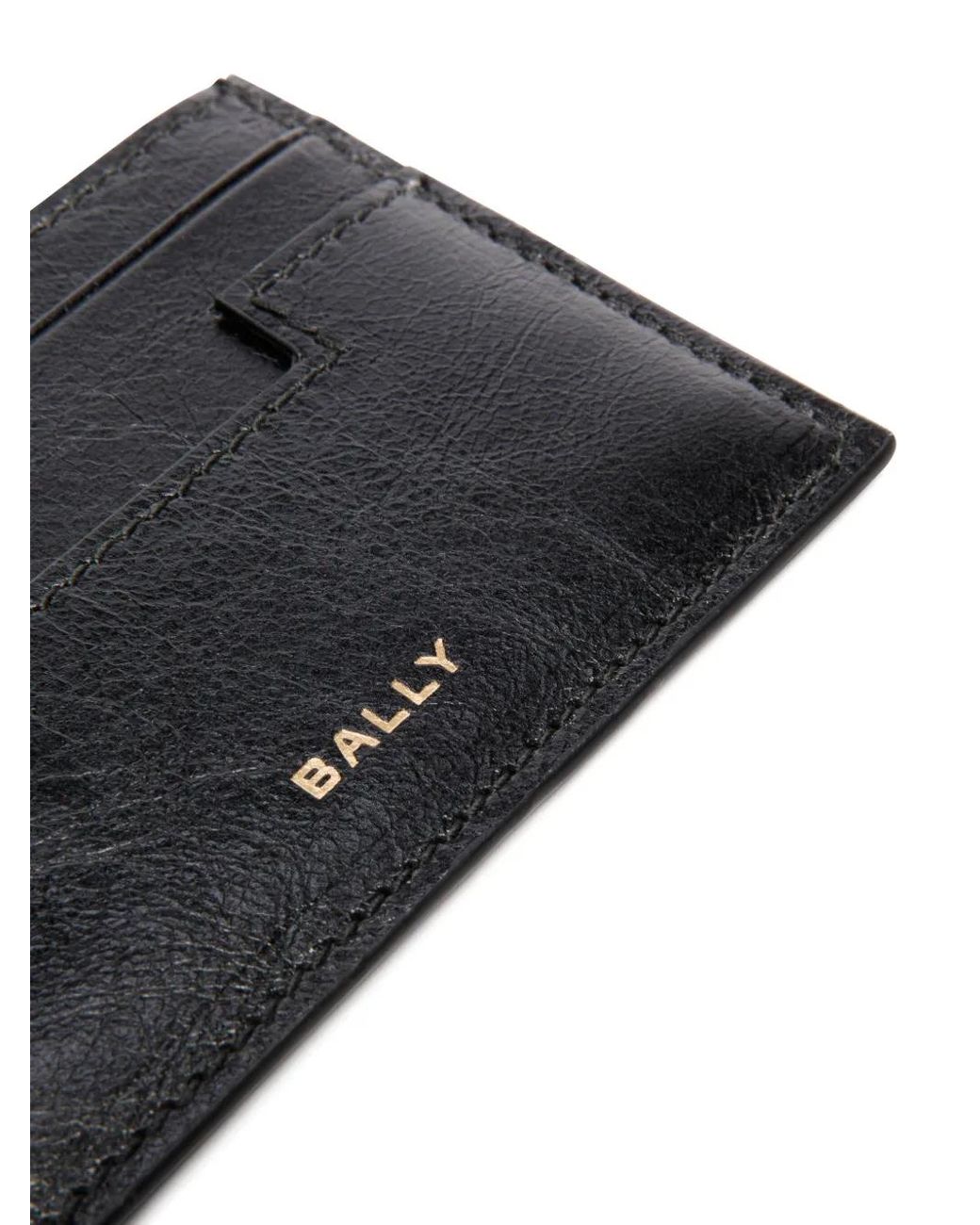 Bally Black Logo-Print Leather Cardholder for men