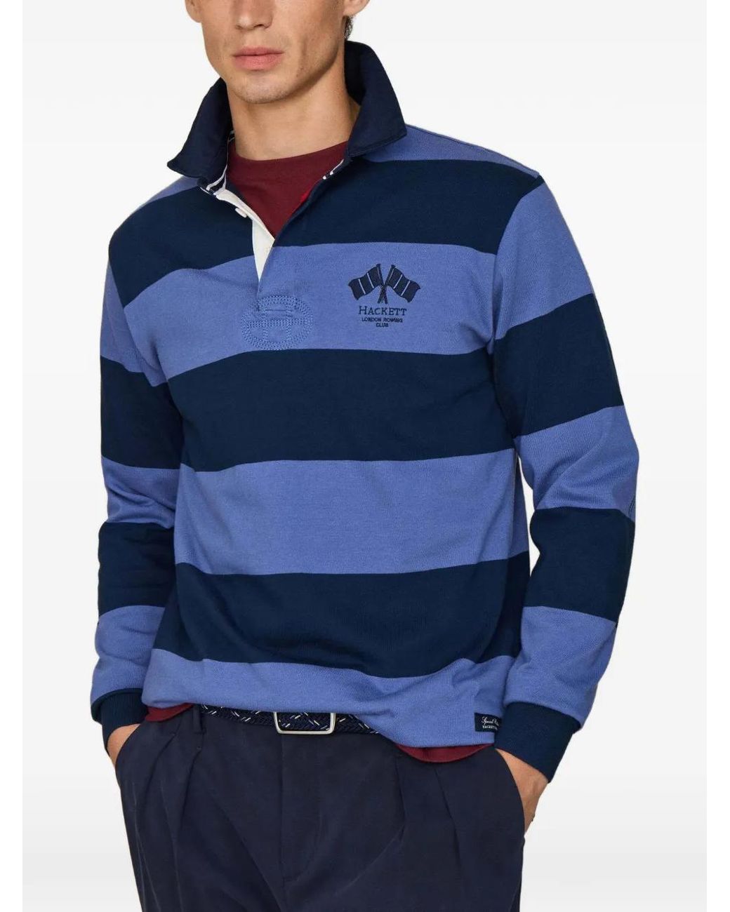 Hackett Blue Polo À Rayures for men