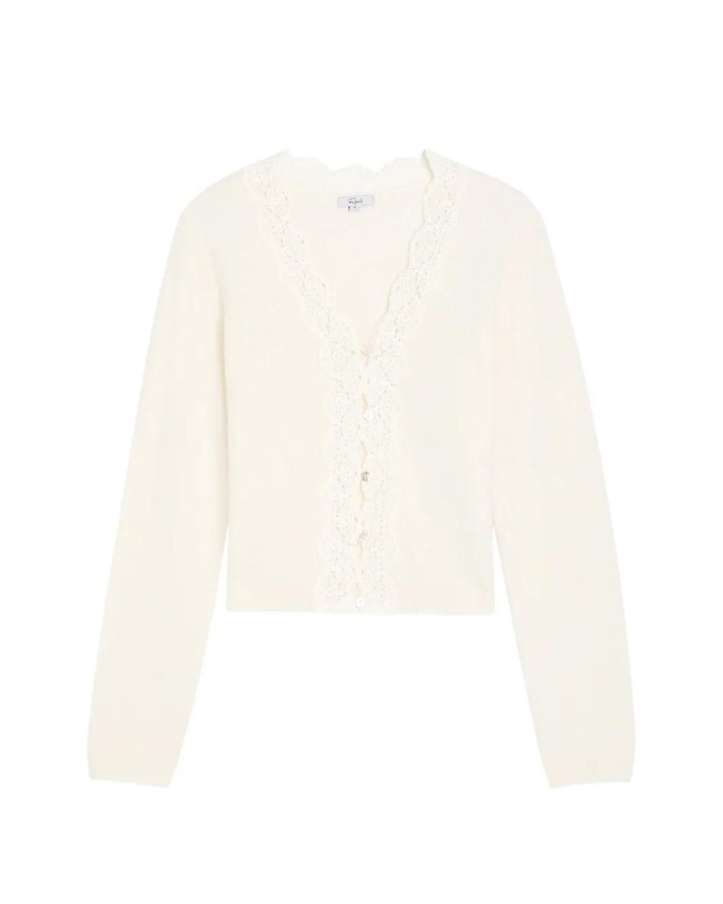 Rails White Mer Lace V-Neck Sweater
