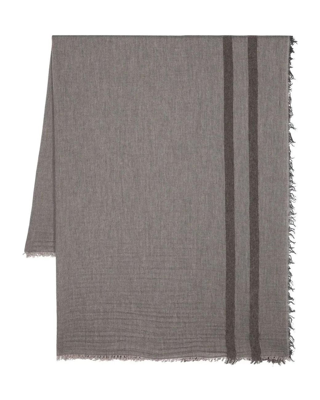 Forme D'expression Gray Stripe-Print Knit Scarf