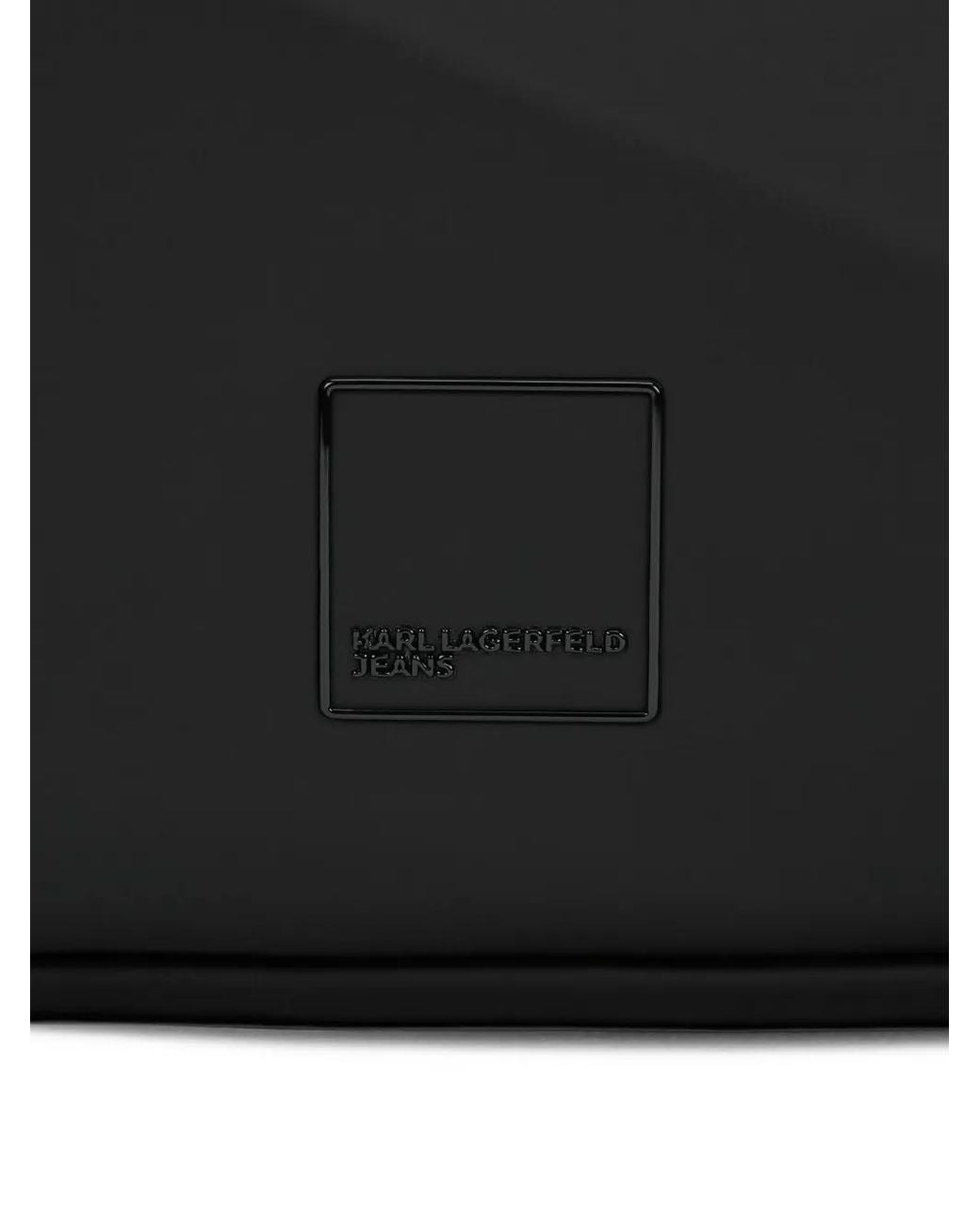 Karl Lagerfeld Black Hardcase Messenger Bag for men