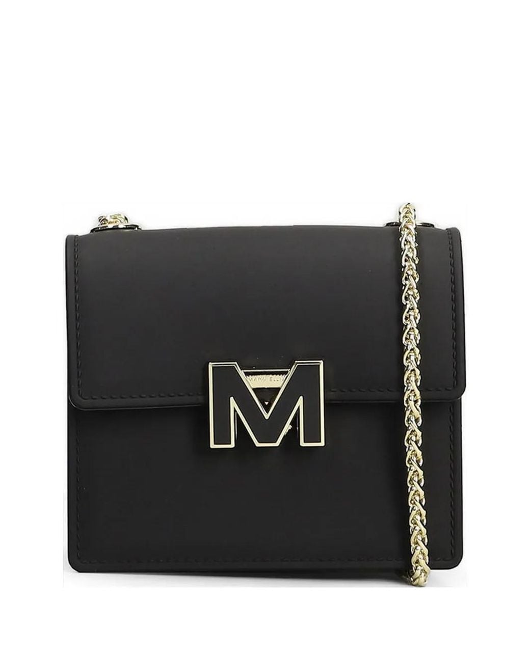 Marc Ellis Black Small Flat Supermee Chain-Link Shoulder Bag