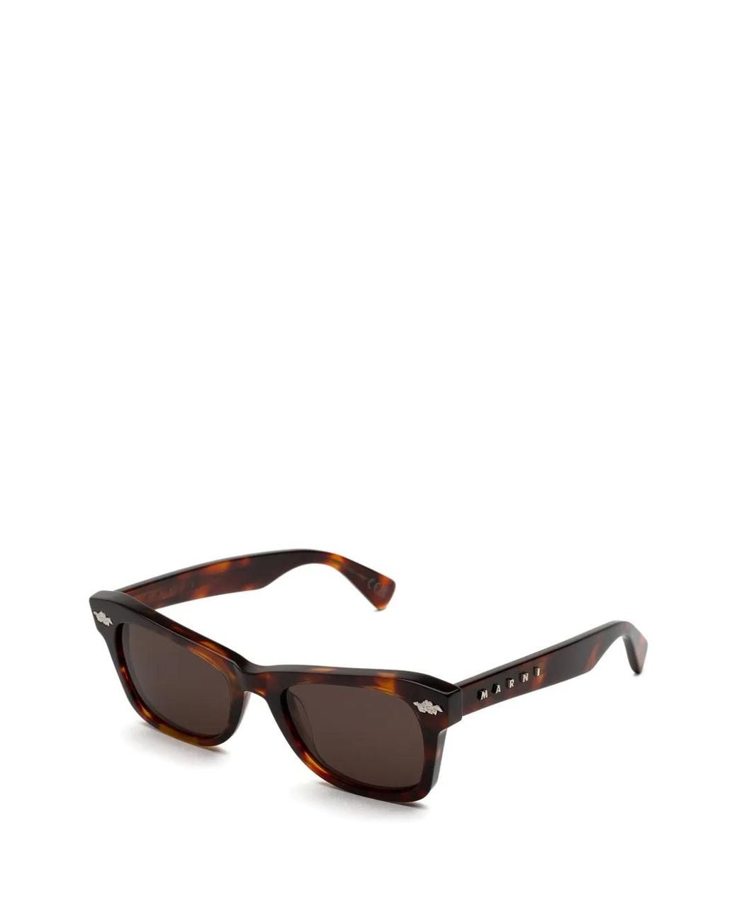 Marni Black Tortoiseshell-Effect Rectangle-Frame Sunglasses