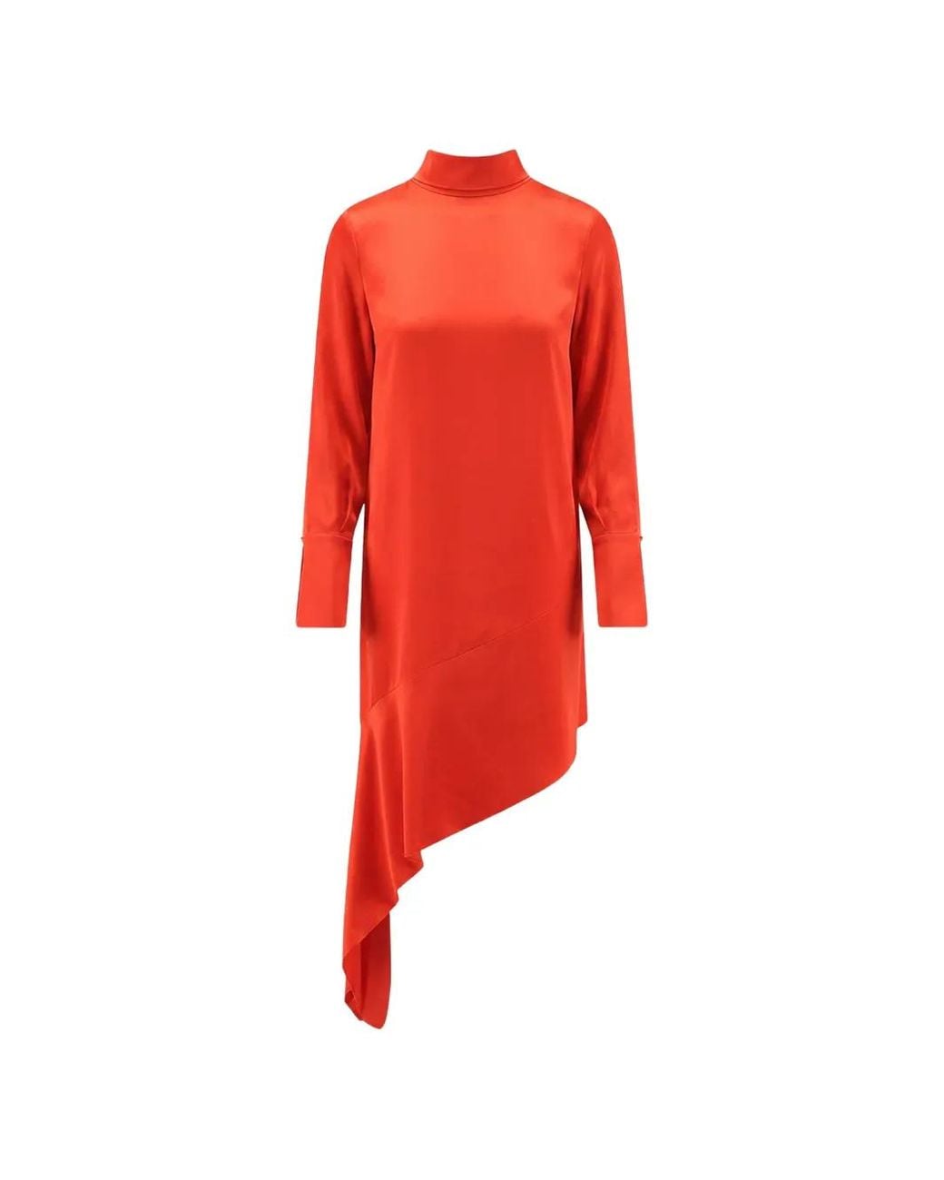 Semicouture Red Gwenda Asymmetric-Hem Dress