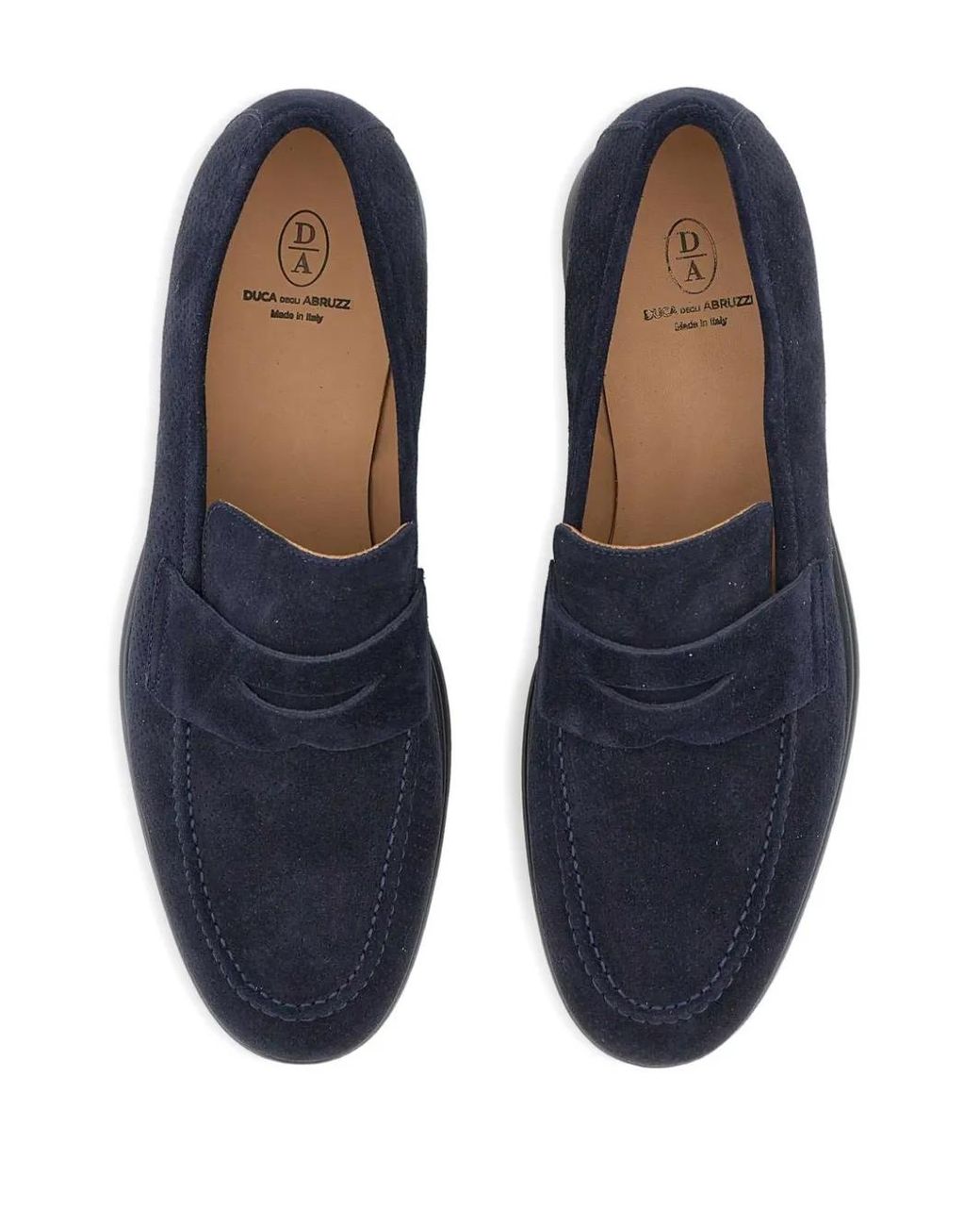 Duca Degli Abruzzi Blue Piero1 Suede Loafers for men