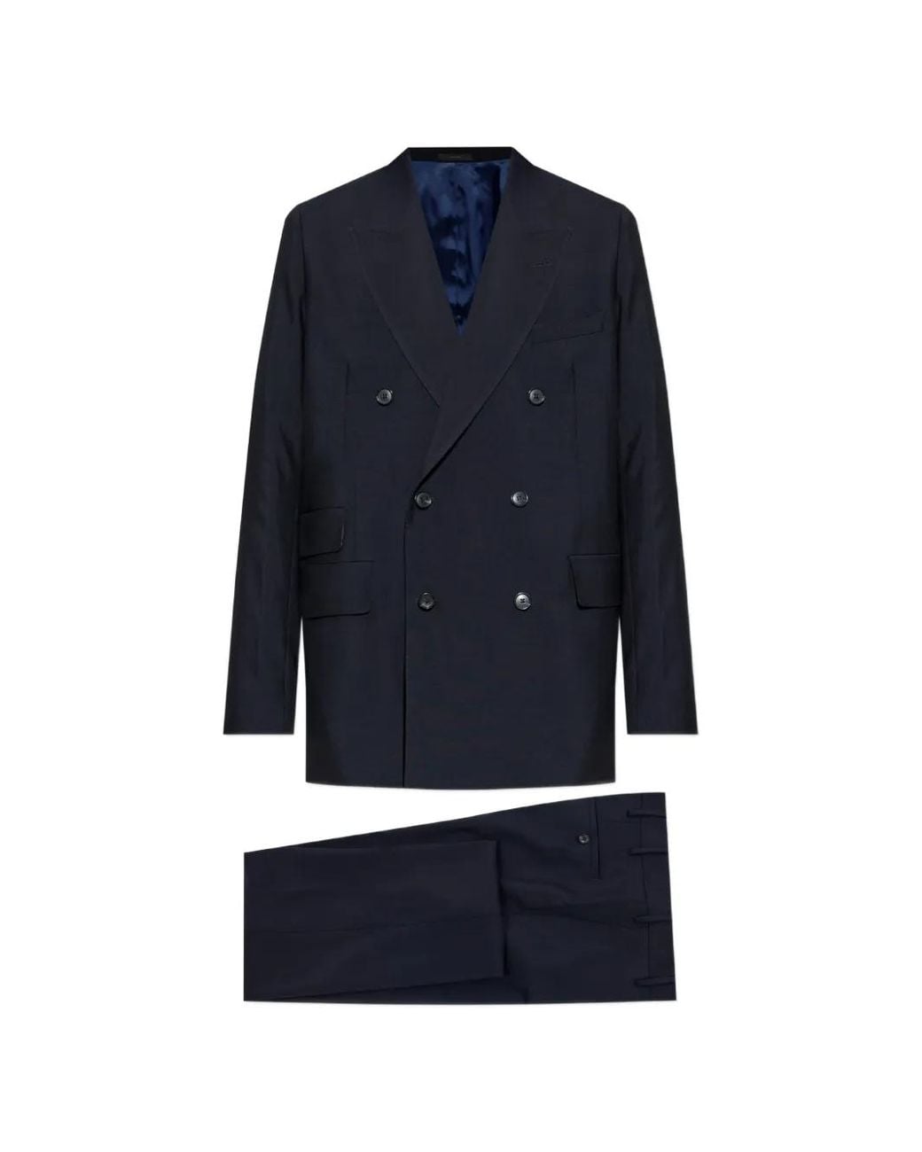 Paul Smith Blue Double-Breasted Wool-Blend Suit for men