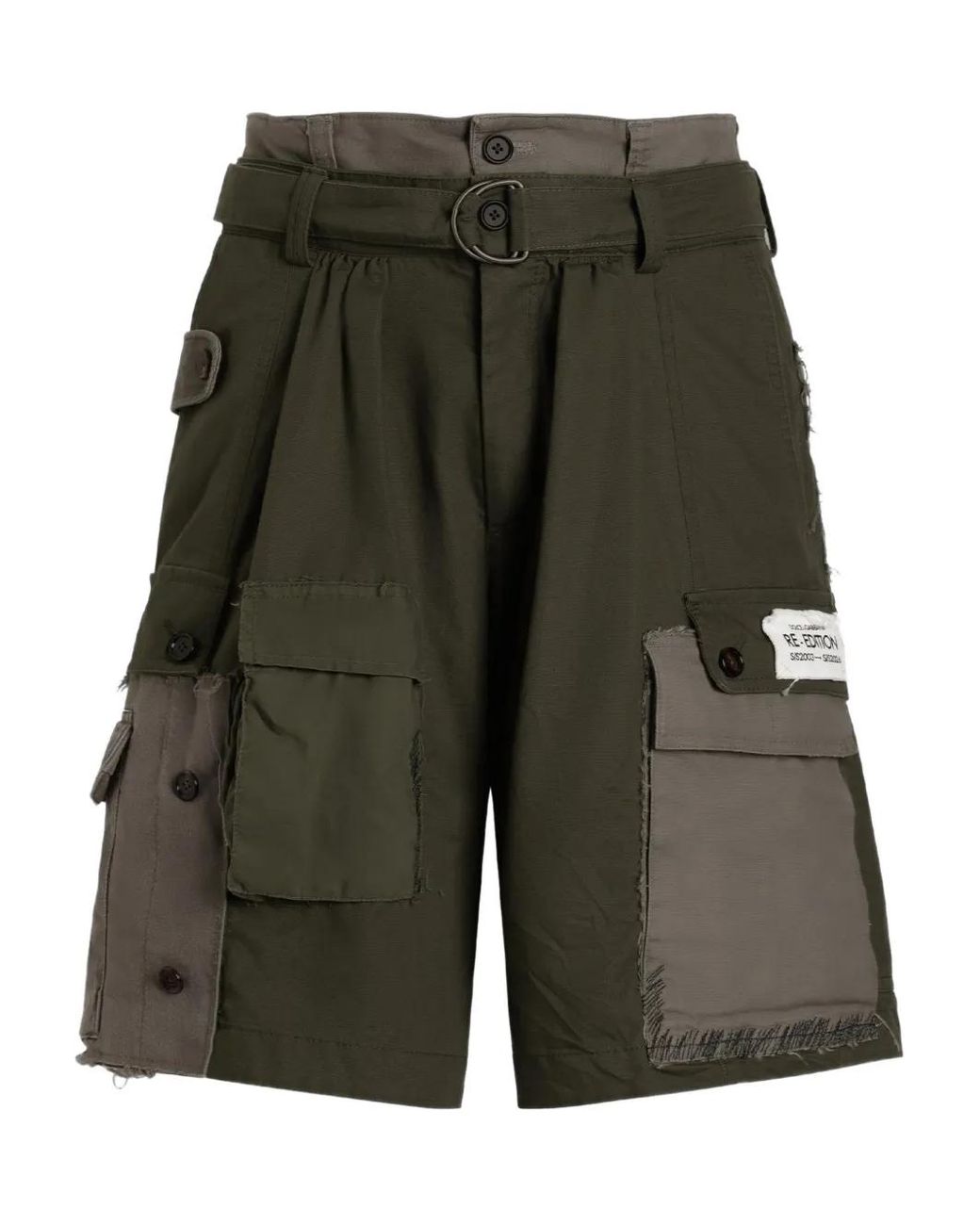 Dolce & Gabbana Green Patchwork Belted Trousers for men