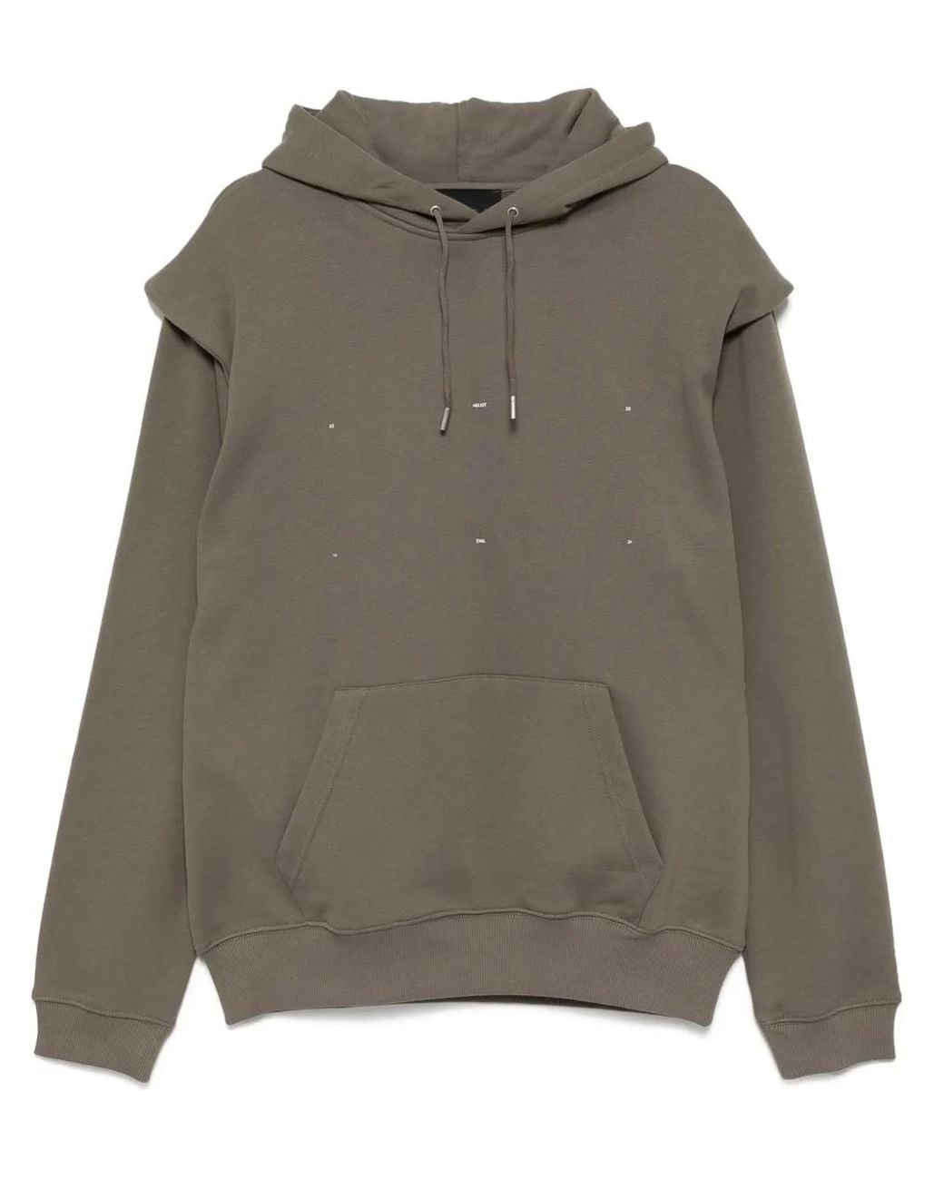 HELIOT EMIL Gray Logo Print Hoodie for men