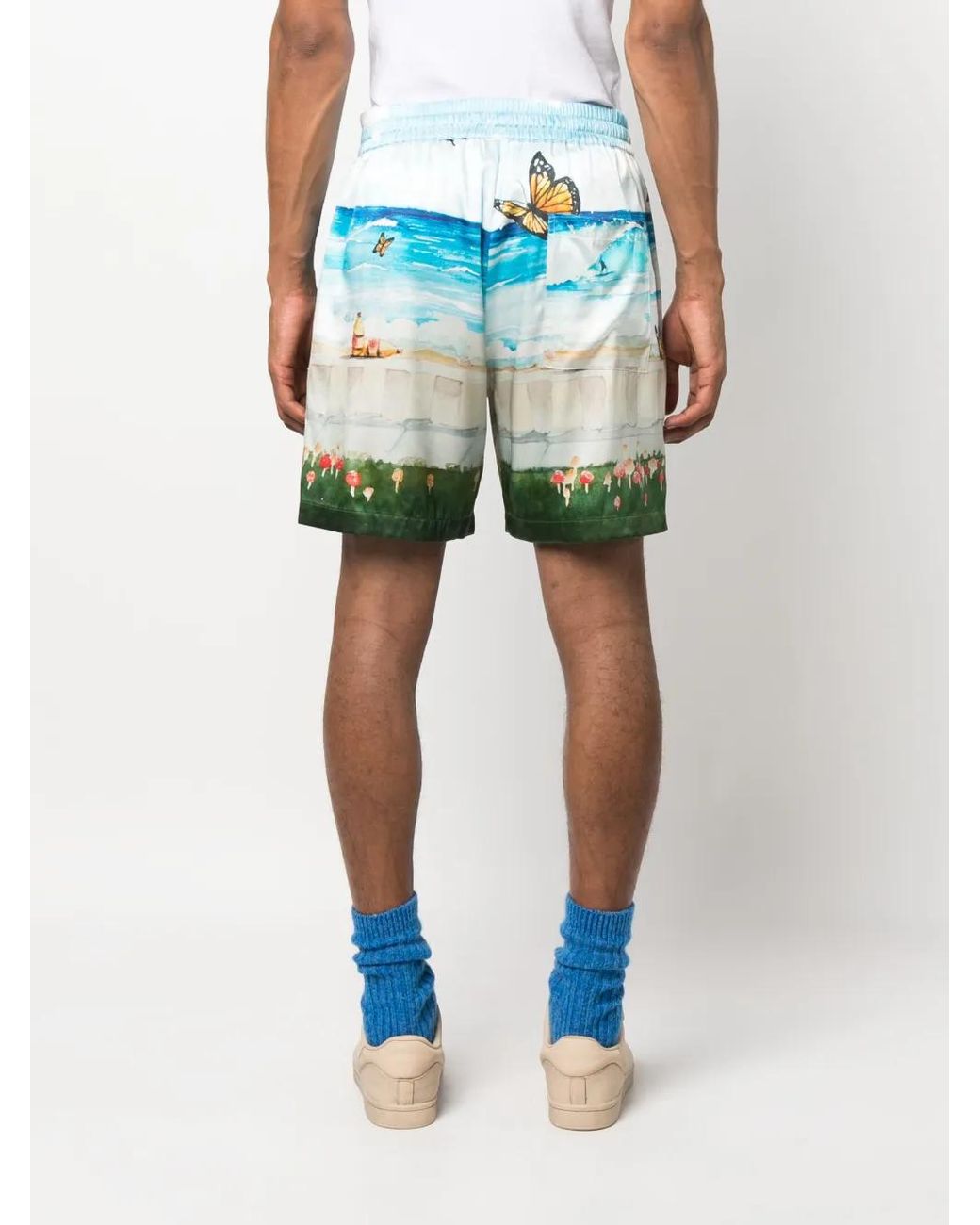 NAHMIAS Green Butterfly Beach Silk Shorts for men