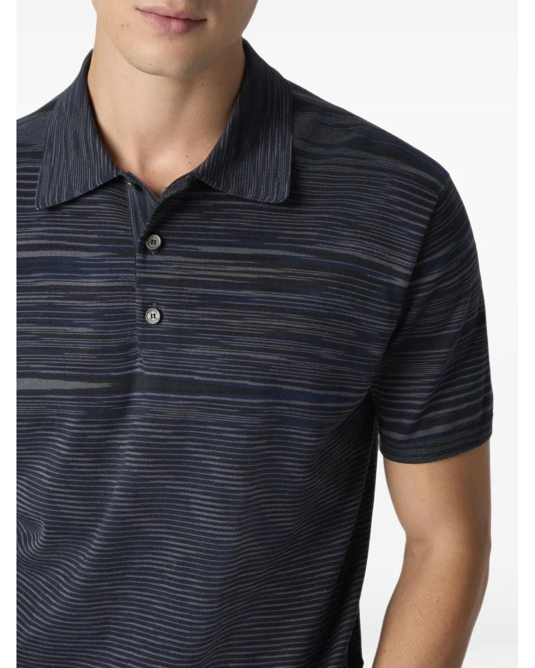 Polo A Rayas Missoni de hombre de color Blue