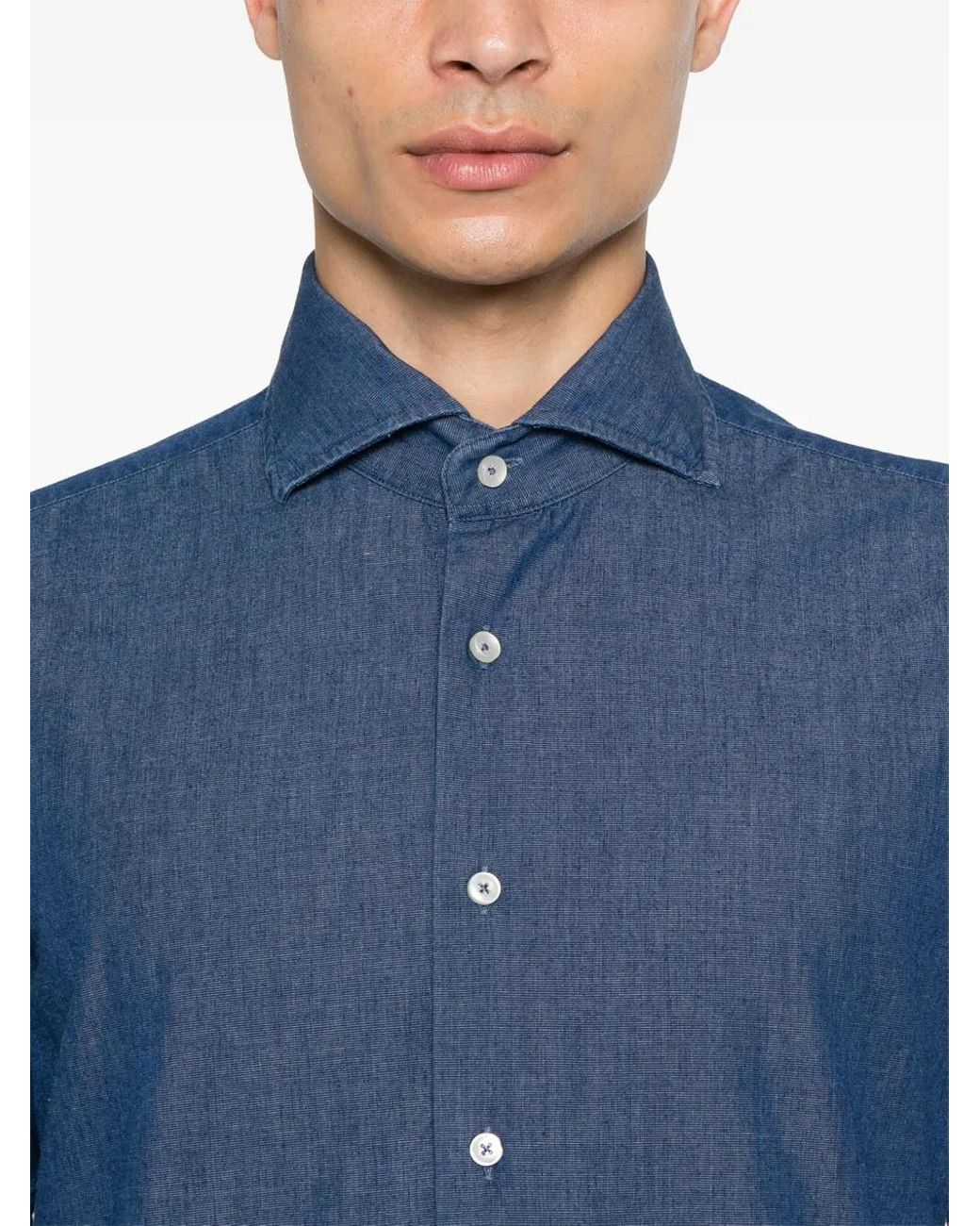 Xacus Blue Cotton Shirt for men