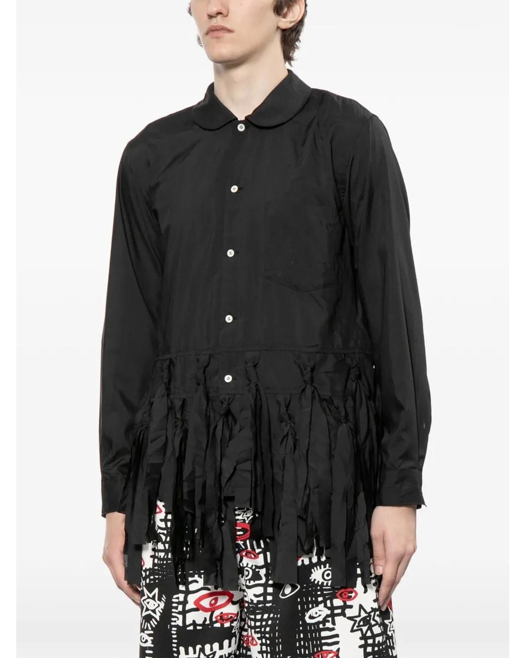 COMME DES GARÇON BLACK Black Fringe Long-Sleeve Shirt