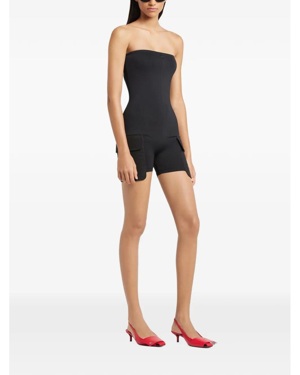 Courreges Black Two-Pocket Playsuit