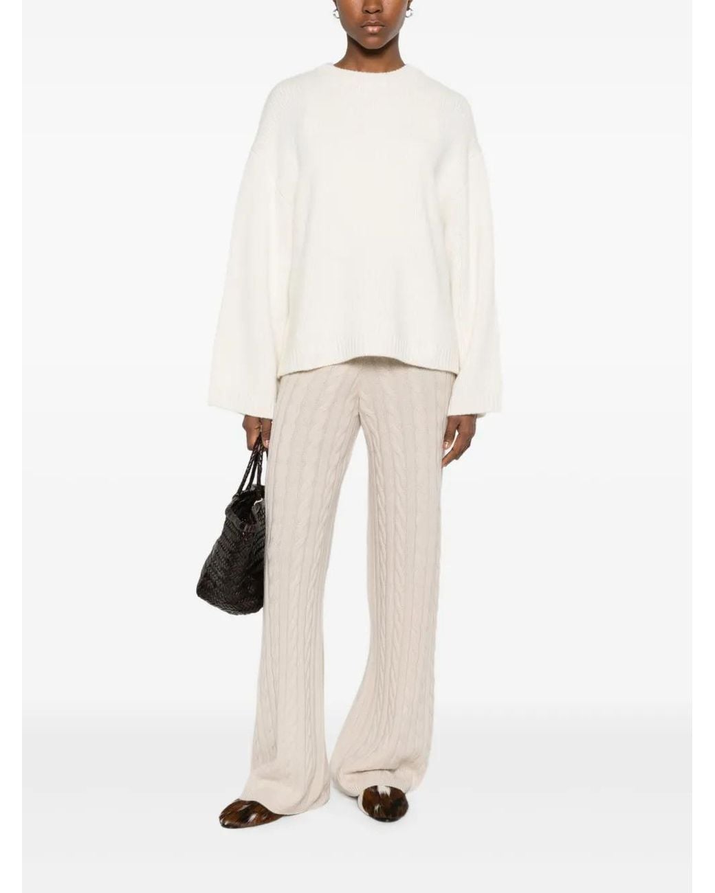 Soft Goat White Chunky Crewneck