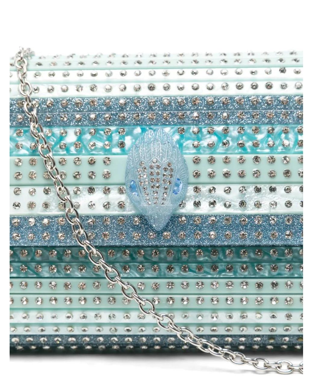 Kurt Geiger Blue Eagle Crystal-Embellished Clutch Bag
