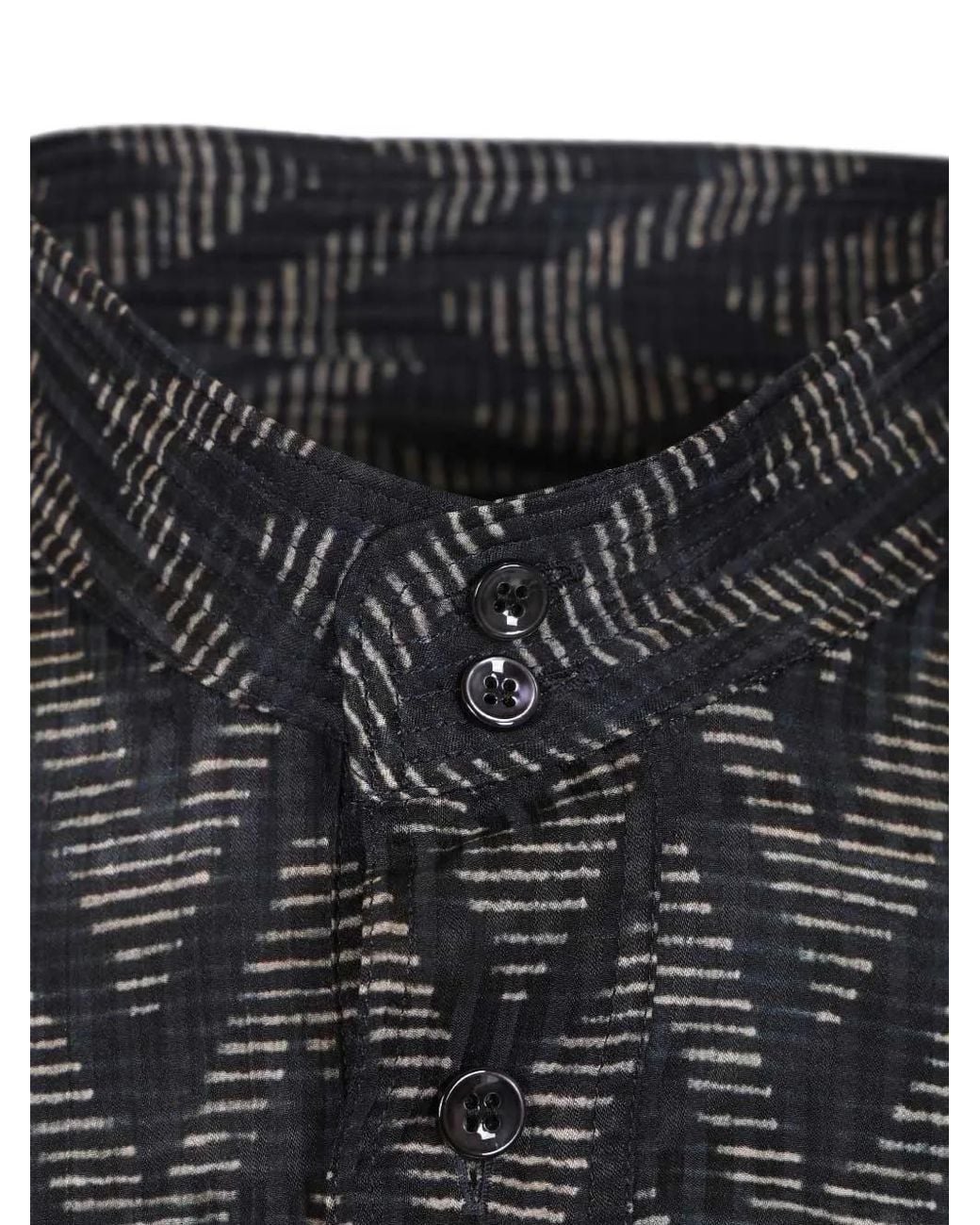 Giorgio Armani Gray Chevron-Print And Silk Polo Shirt for men