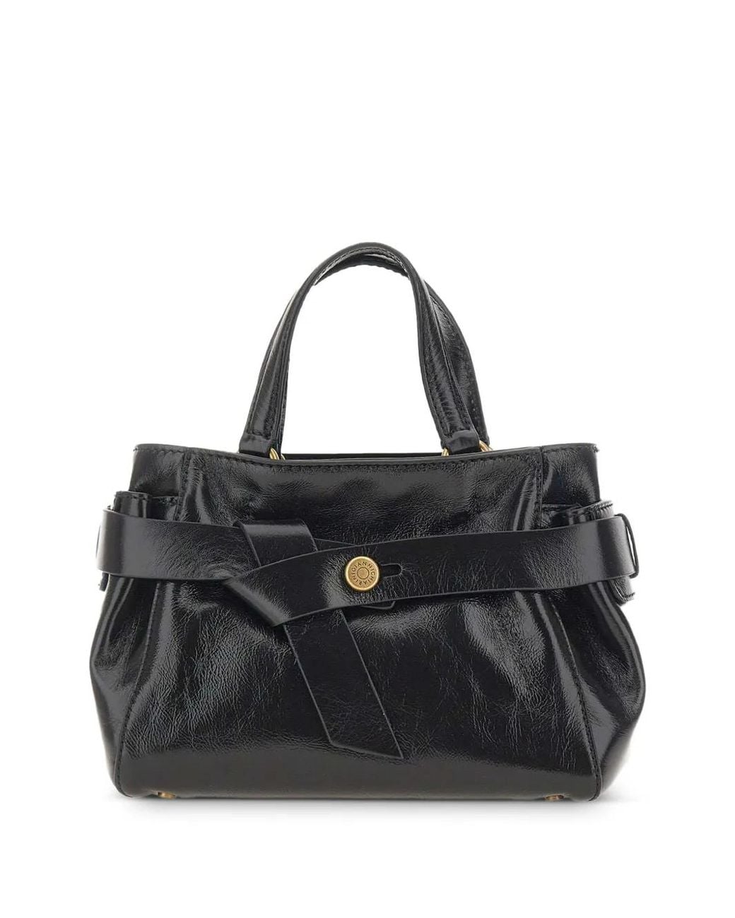 Gianni Chiarini Black Small Miranda Knotted Leather Tote Bag