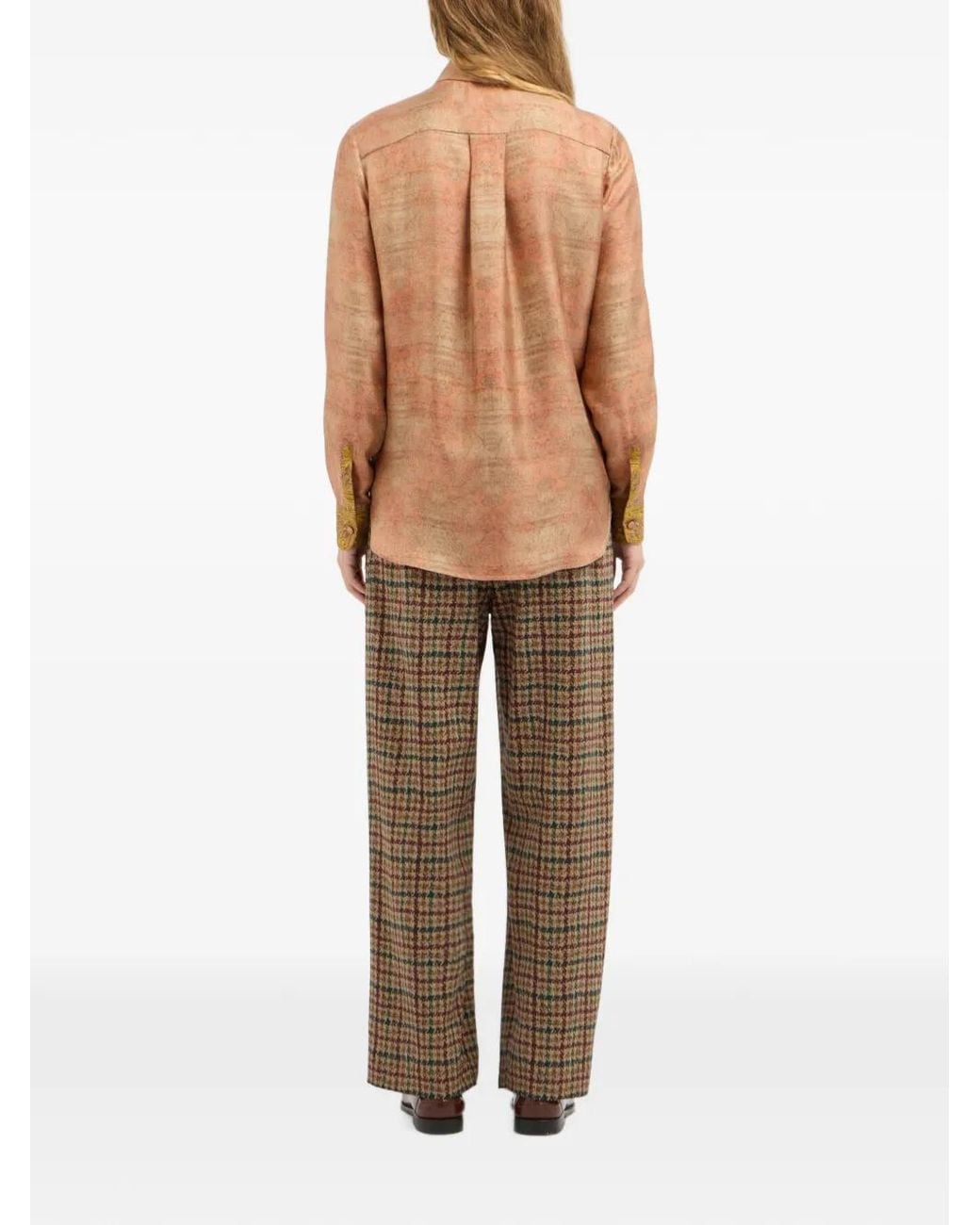 Pierre Louis Mascia Natural Aloe Paisley-Print Silk Shirt