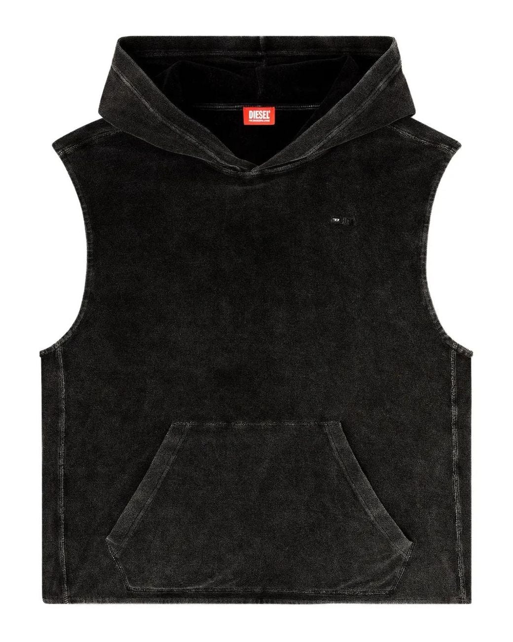DIESEL Black Aruba-Dnm Embroidered Hoodie for men