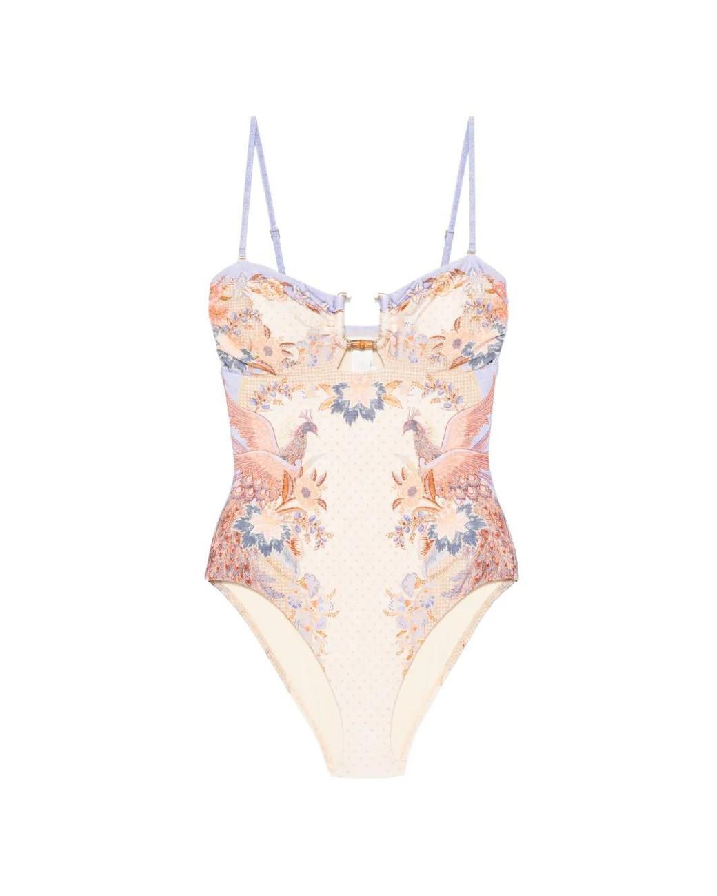 Zimmermann Pink Indra Bamboo Trim 1Pc Swimsuit