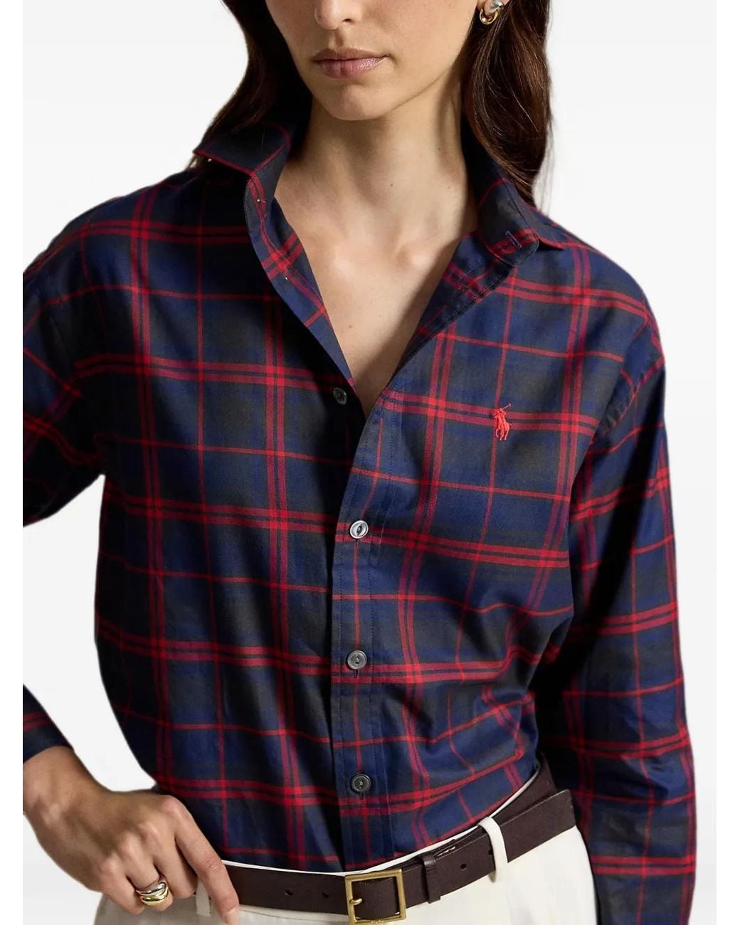 Polo Ralph Lauren Blue Tartan-Print Button-Down Shirt