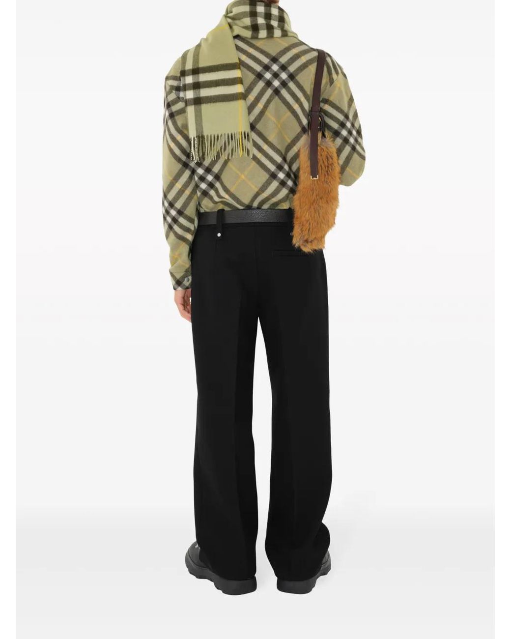 Burberry Green Checked Wool-Blend Shirt Jacket for men
