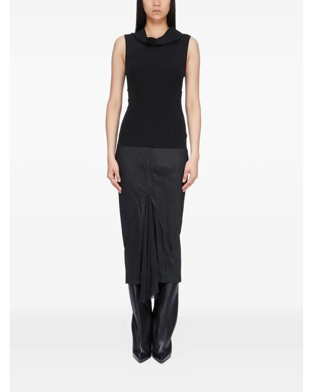 Robe À Ourlet Asymétrique Rick Owens en coloris Black