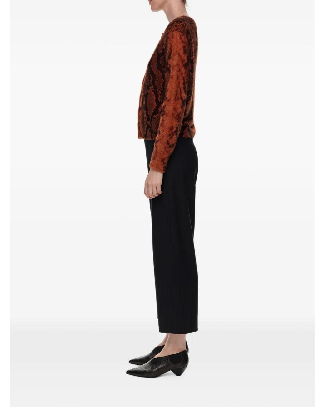 Bimba Y Lola Brown Long Caramel Snake Fur Sweater