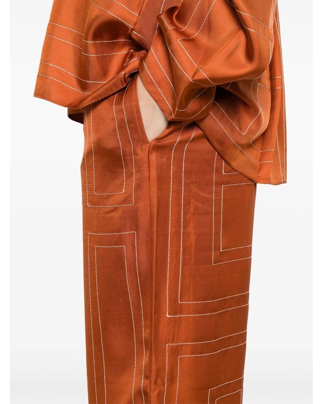 Totême Orange Toteme Silk Pants