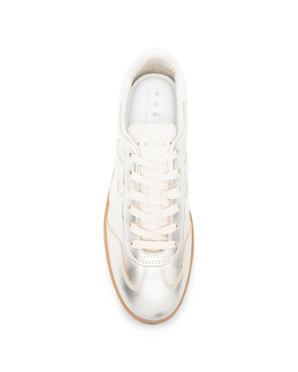 Hogan White H698 Metallic-Effect Sneakers