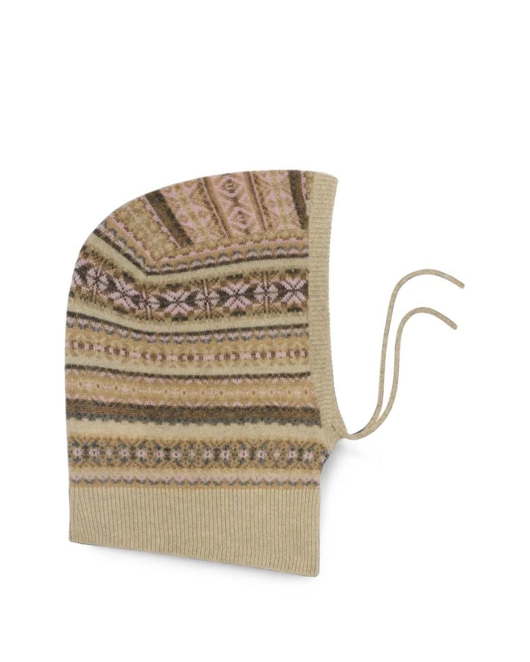 Bompard Natural Fair Isle Cashmere Balaclava